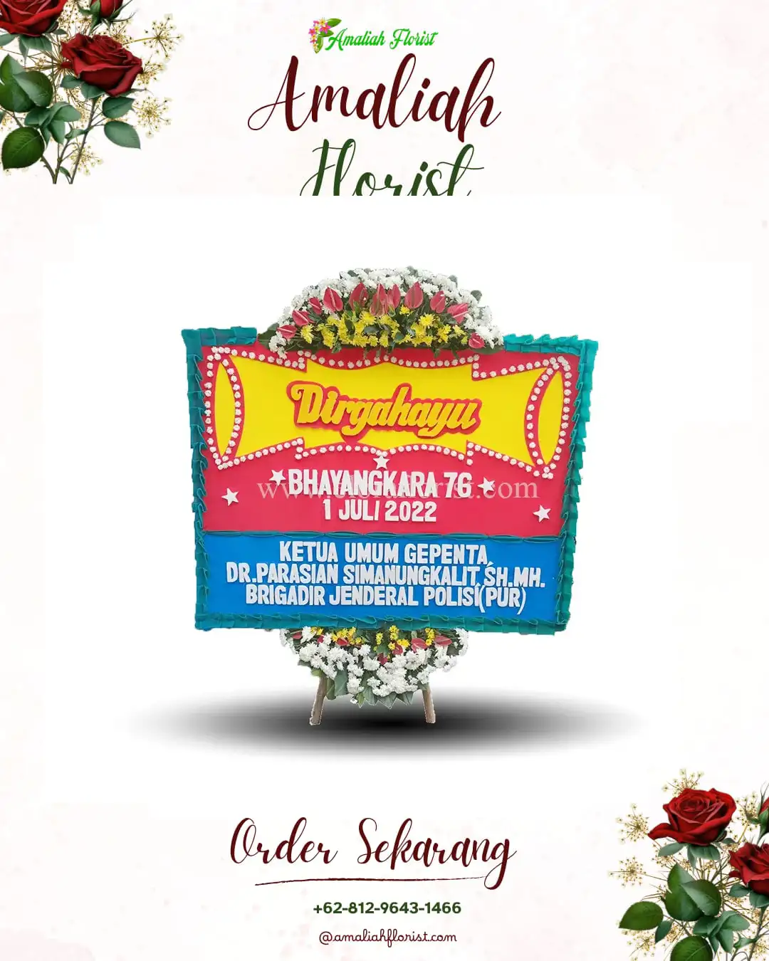 Papan Bunga HUT Ulang Tahun Teluk Pakedai